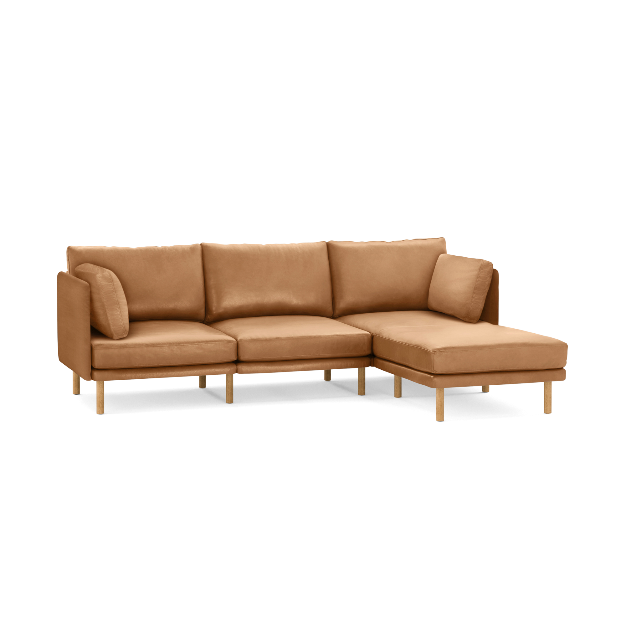 Field Leather 4-Piece Sectional Lounger