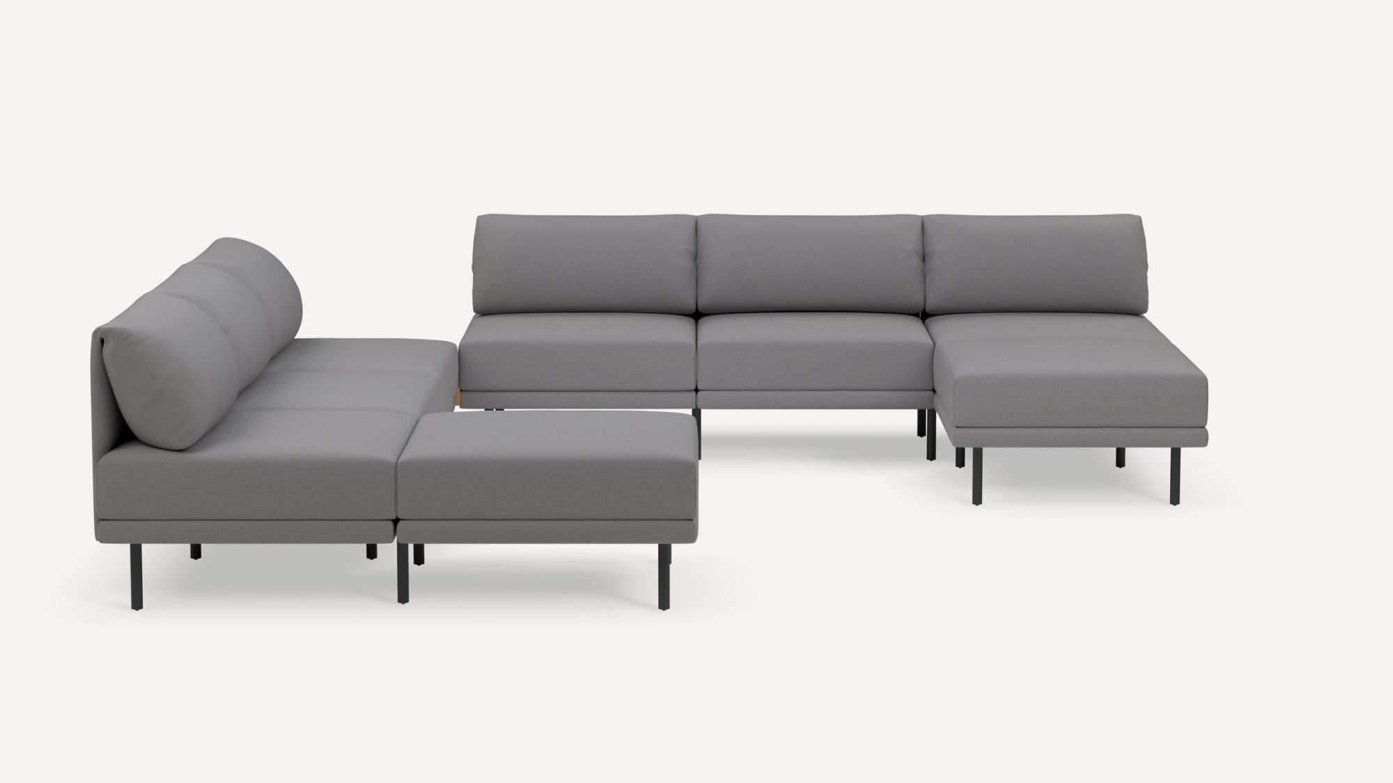 Range 8-Piece Open Sectional Double Lounger with Corner Table